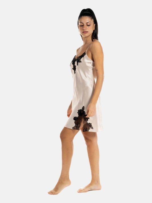 Parigina corta Donna VLST60587 Champagne Luna di Seta - evabiancheria
