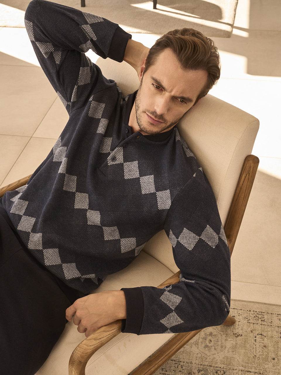 Pigiama Serafino Uomo Noventa JAL453 Julipet - evabiancheria