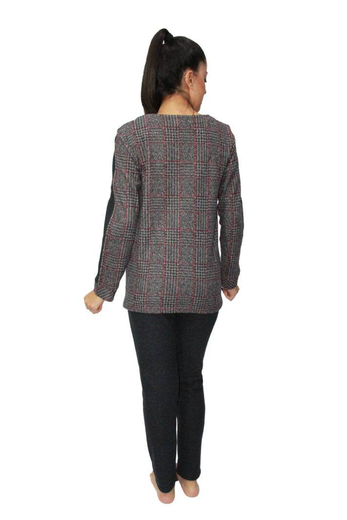 Pigiama Lungo Donna 2680 Rosa e Menta - evabiancheria