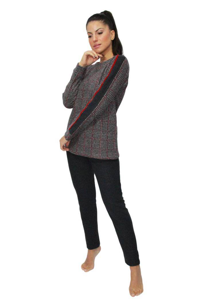 Pigiama Lungo Donna 2680 Rosa e Menta - evabiancheria