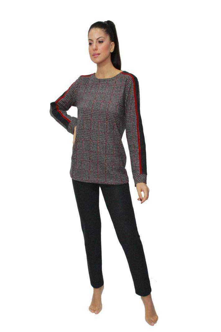 Pigiama Lungo Donna 2680 Rosa e Menta - evabiancheria