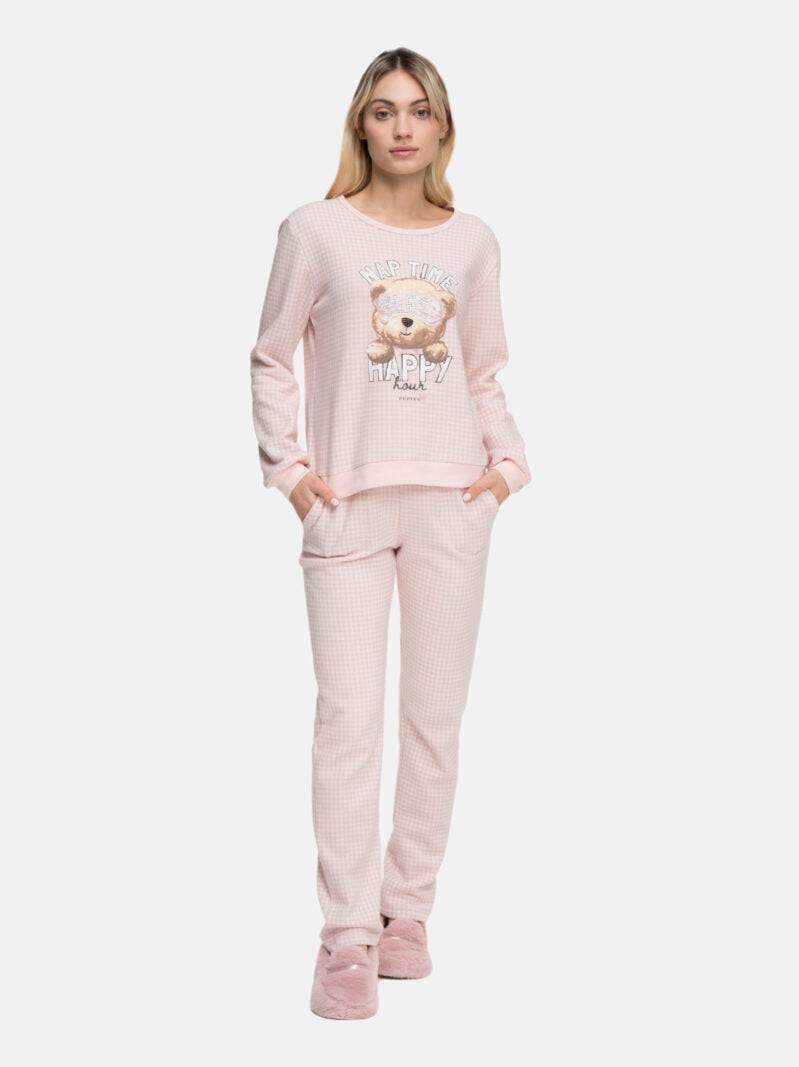 Pigiama Lungo Donna CAMOMILLA 8240 Pepita - evabiancheria