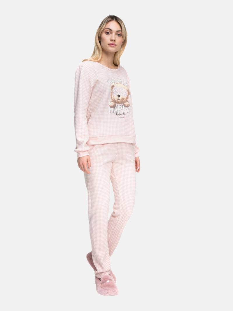 Pigiama Lungo Donna CAMOMILLA 8240 Pepita - evabiancheria