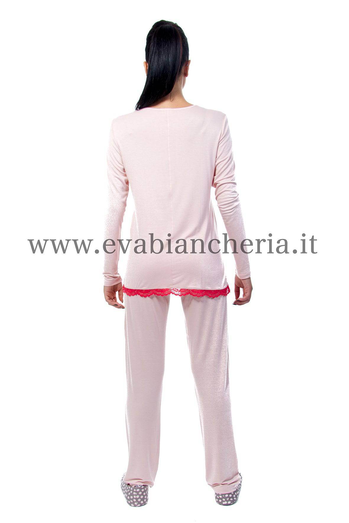 Pigiama Lungo Donna CAPPUCCETTO 8832 Pepita - evabiancheria