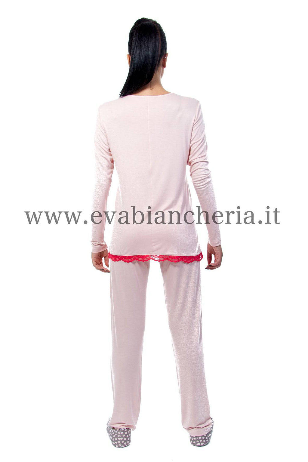 Pigiama Lungo Donna CAPPUCCETTO 8832 Pepita evabiancheria