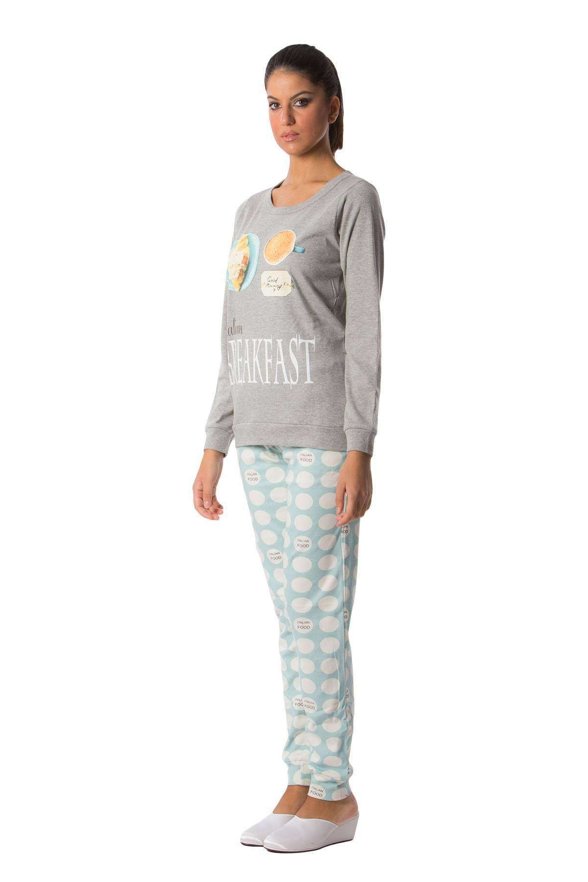 Pigiama Lungo Donna CROISSANT 4400 Pepita - evabiancheria