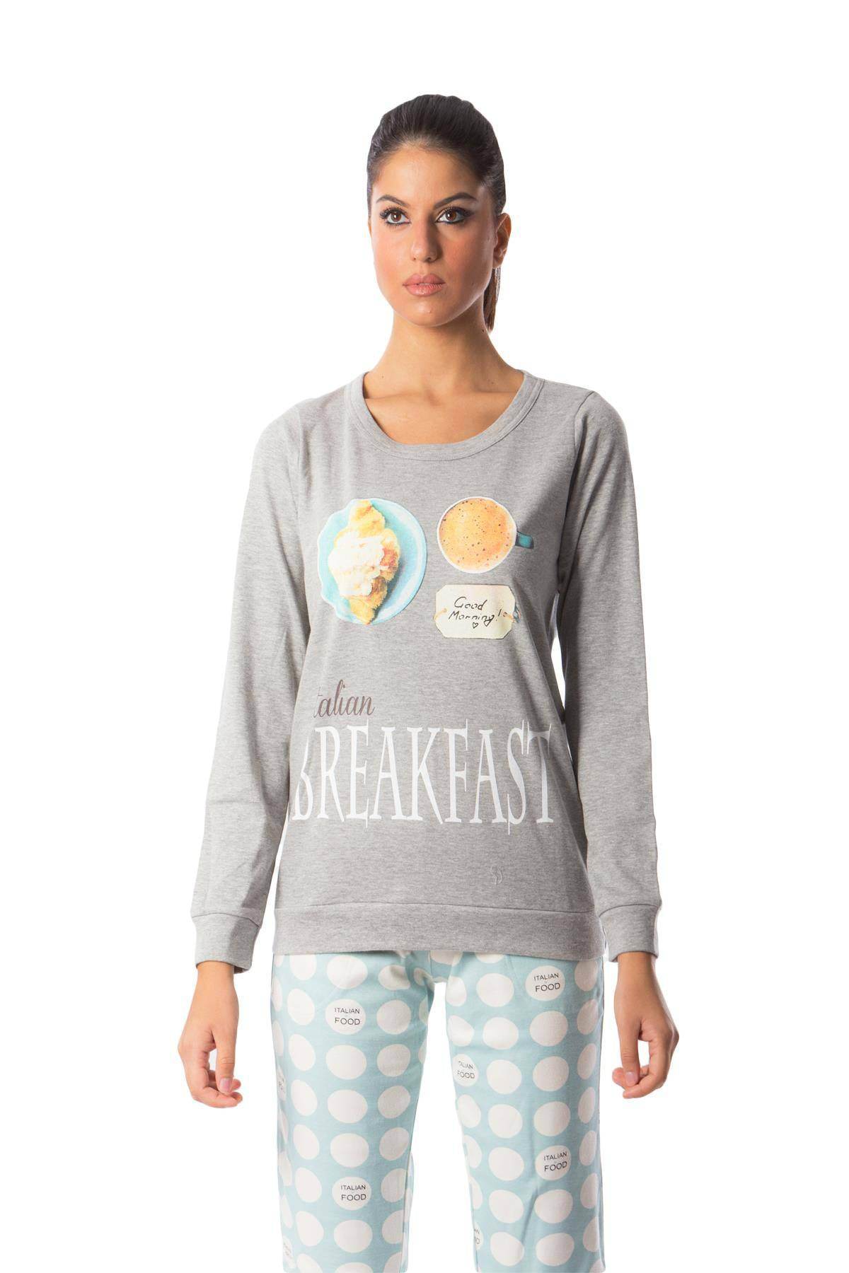 Pigiama Lungo Donna CROISSANT 4400 Pepita - evabiancheria