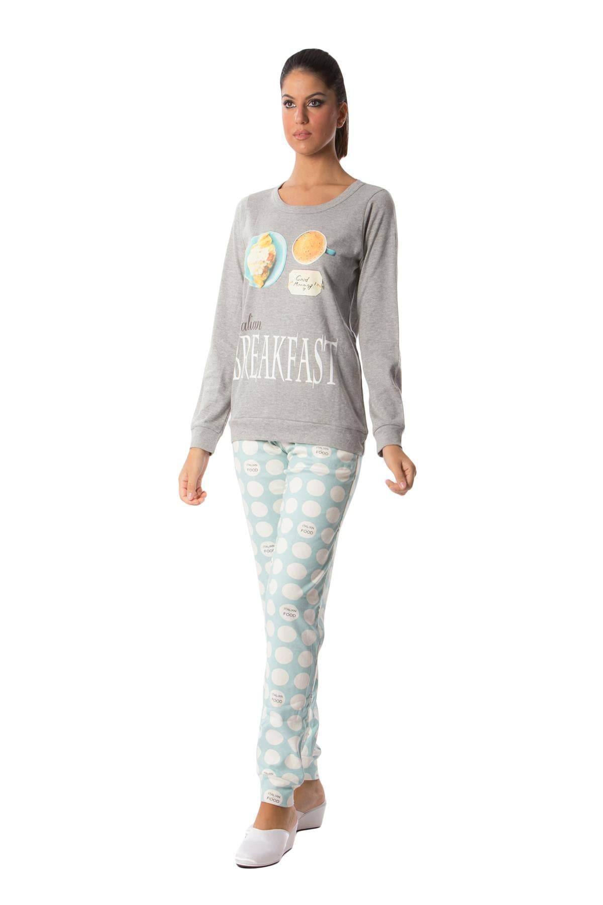 Pigiama Lungo Donna CROISSANT 4400 Pepita - evabiancheria