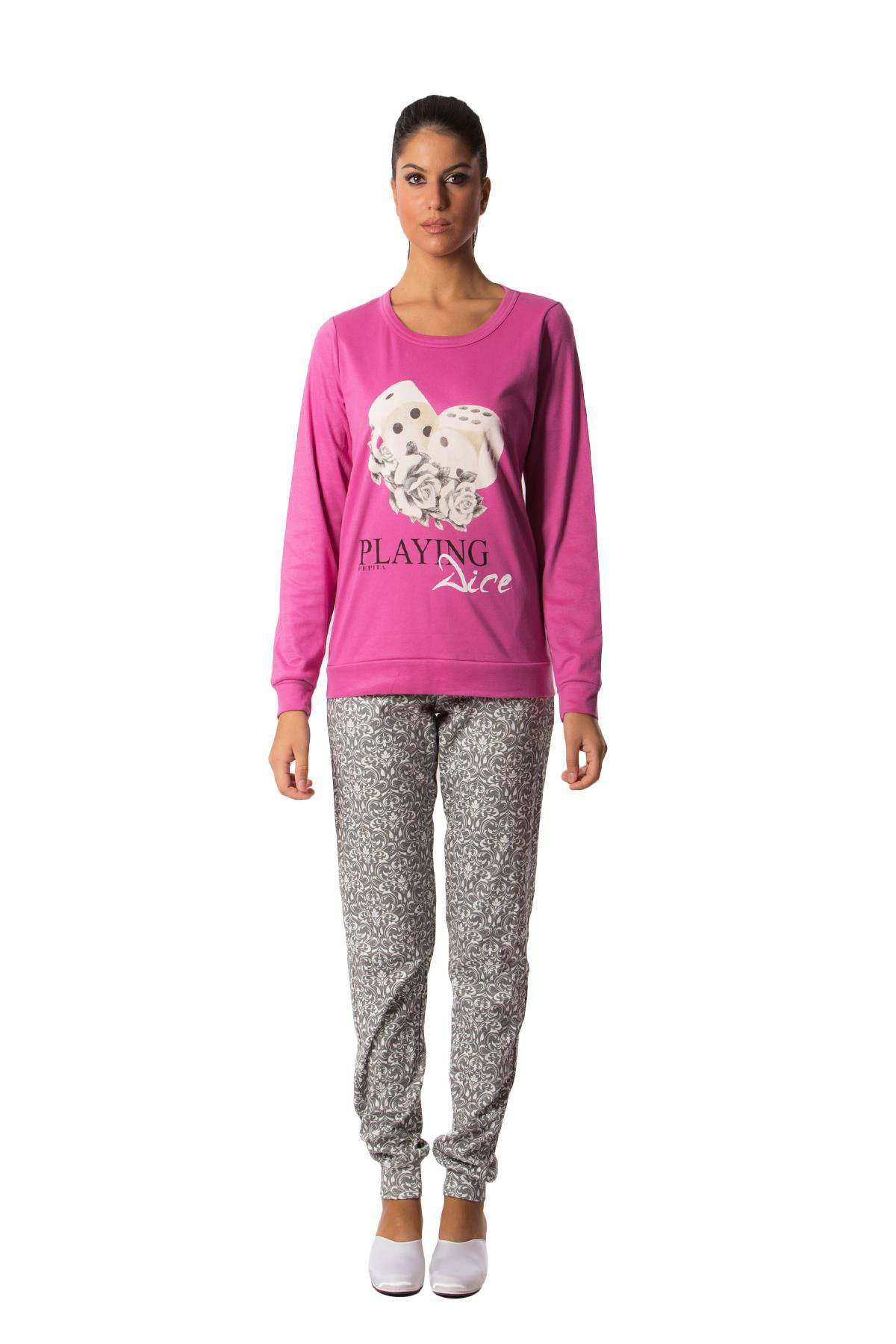 Pigiama Lungo Donna DADO 4415 Pepita - evabiancheria