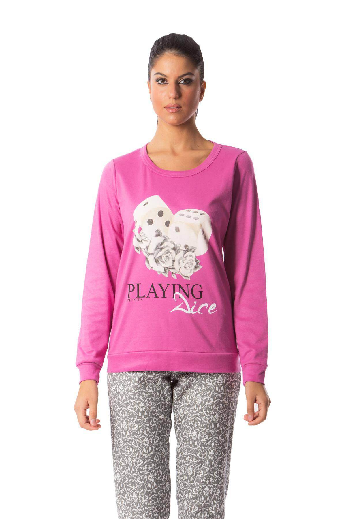 Pigiama Lungo Donna DADO 4415 Pepita - evabiancheria