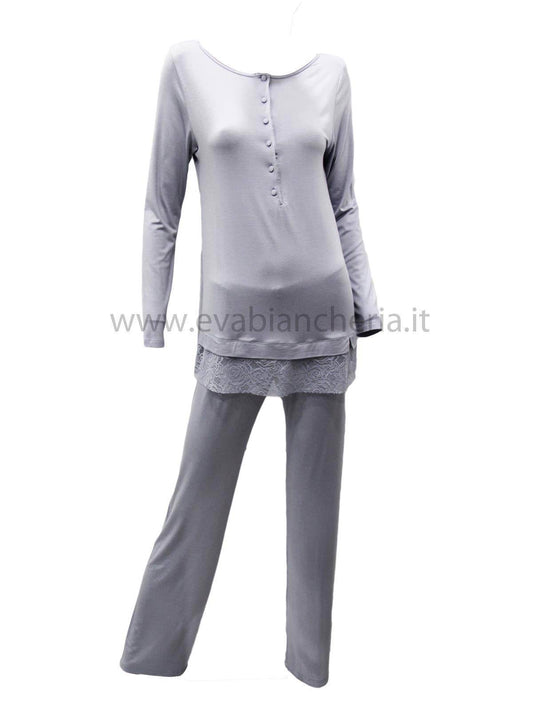 Pigiama Lungo Donna EVY 1565 Tata - evabiancheria