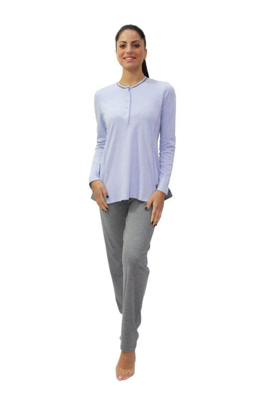 Pigiama Lungo Donna FC8237 Fiori di Chiara - evabiancheria