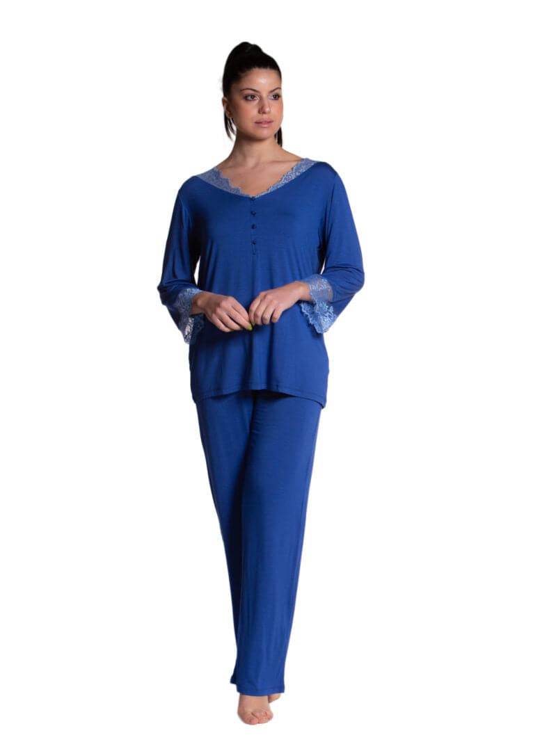 Pigiama Lungo Donna GINGER 8441 Pepita - evabiancheria