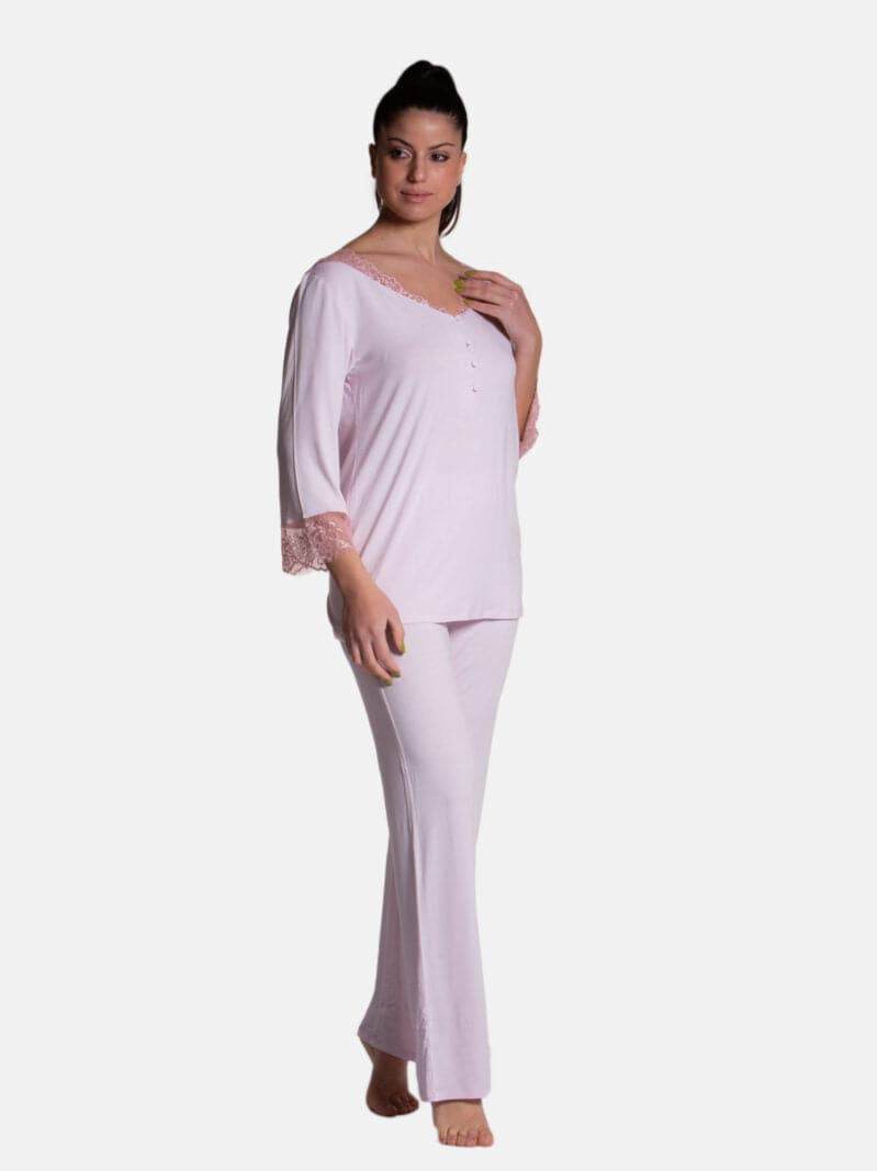 Pigiama Lungo Donna GINGER 8441 Pepita - evabiancheria