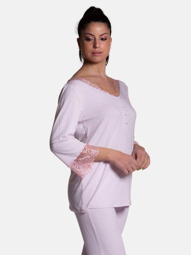 Pigiama Lungo Donna GINGER 8441 Pepita - evabiancheria