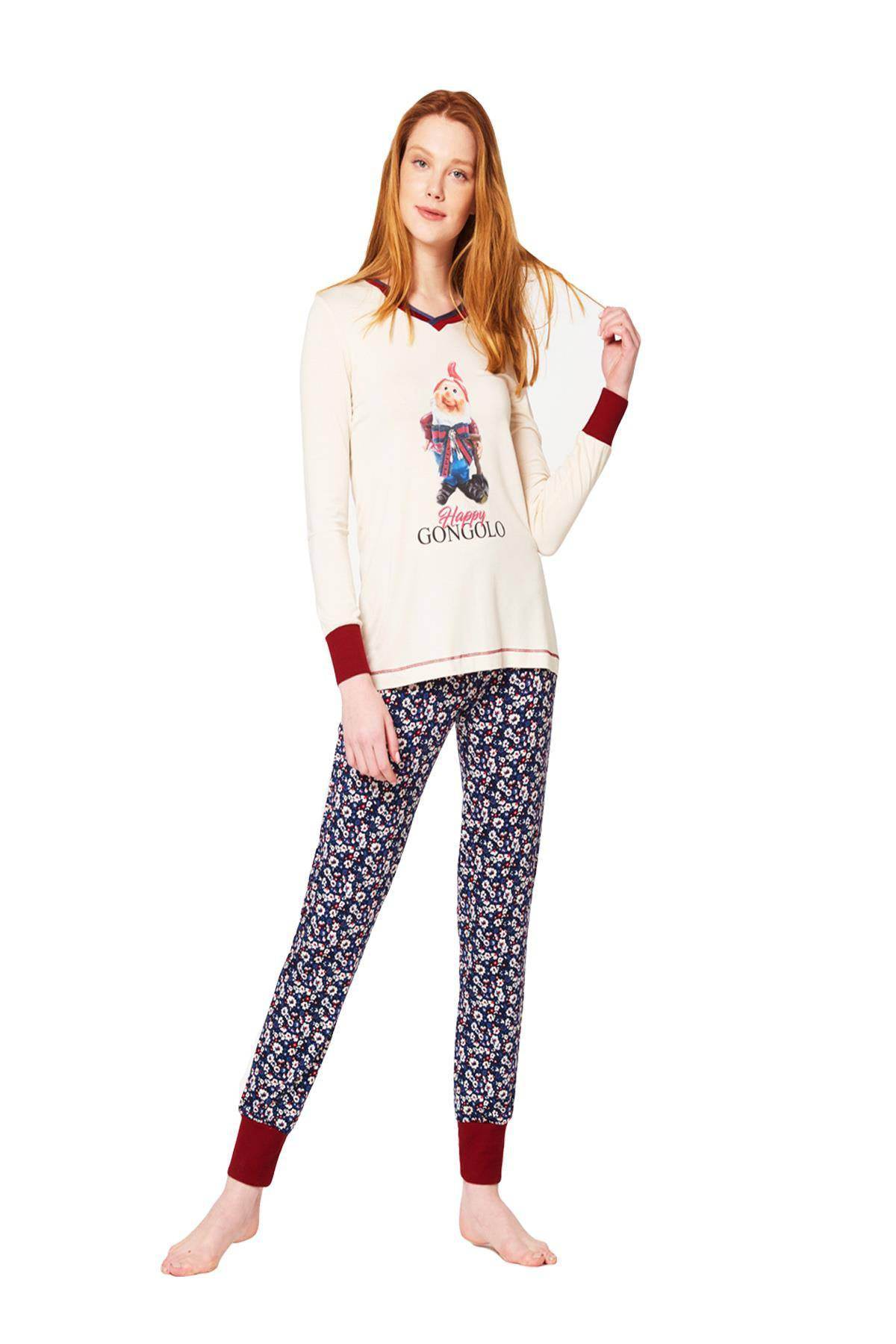 Pigiama Lungo Donna GONGOLO 5030 Pepita - evabiancheria