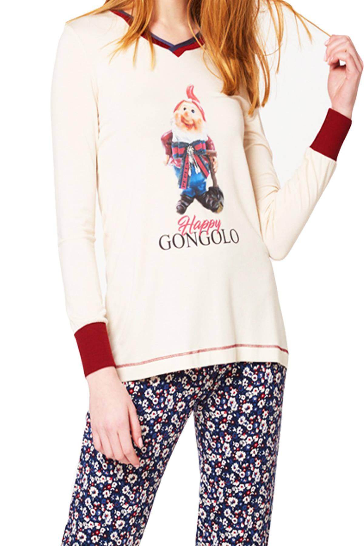 Pigiama Lungo Donna GONGOLO 5030 Pepita - evabiancheria