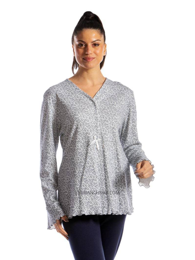 Pigiama Lungo Donna I21351 3 Prima Rosa - evabiancheria