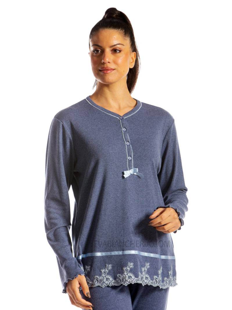 Pigiama Lungo Donna I21353 3B Prima Rosa - evabiancheria