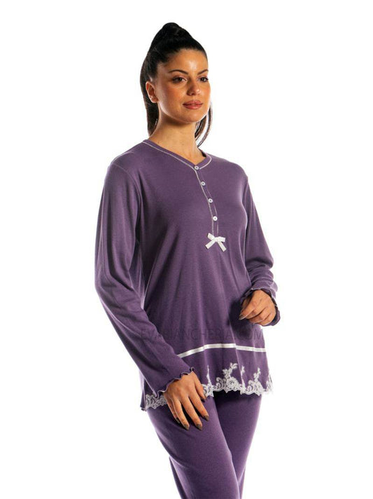 Pigiama Lungo Donna I21353 3B Prima Rosa - evabiancheria