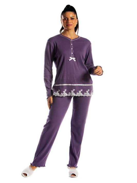 Pigiama Lungo Donna I21353 3B Prima Rosa - evabiancheria