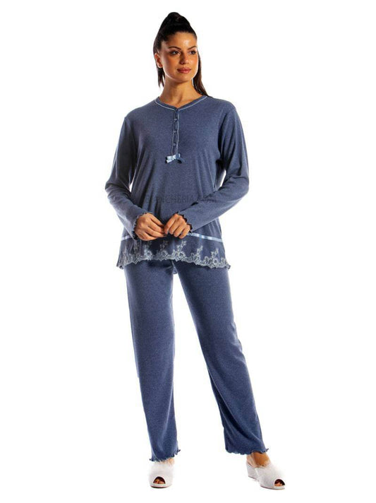 Pigiama Lungo Donna I21353 3B Prima Rosa - evabiancheria