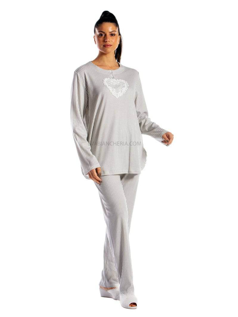 Pigiama Lungo Donna I21365 3 Prima Rosa - evabiancheria