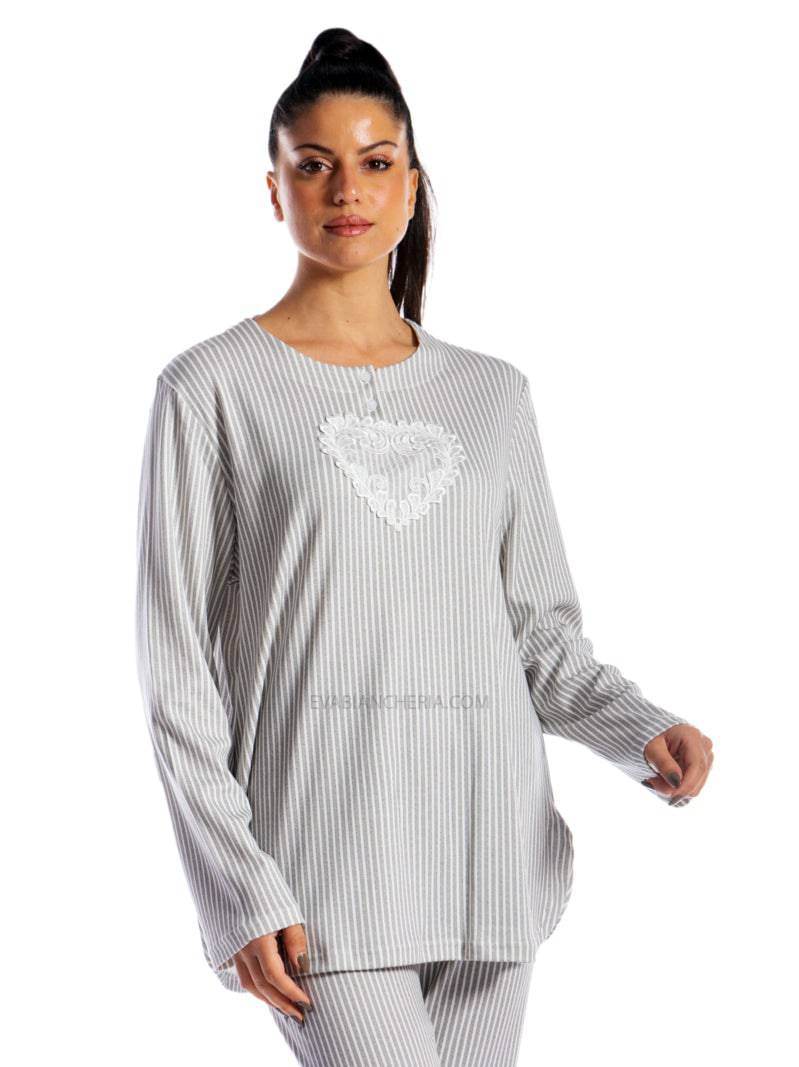 Pigiama Lungo Donna I21365 3 Prima Rosa - evabiancheria