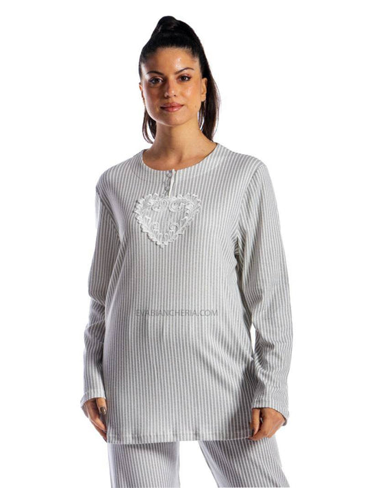 Pigiama Lungo Donna I21365 3 Prima Rosa - evabiancheria