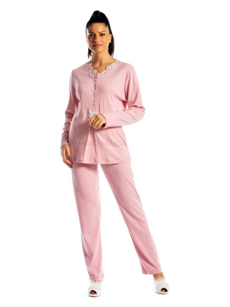 Pigiama Lungo Donna I21374 3B Prima Rosa - evabiancheria