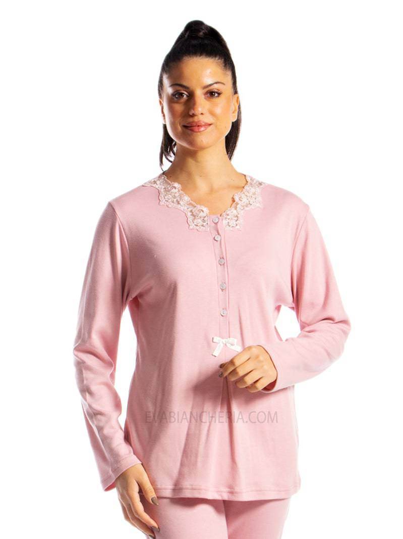 Pigiama Lungo Donna I21374 3B Prima Rosa - evabiancheria