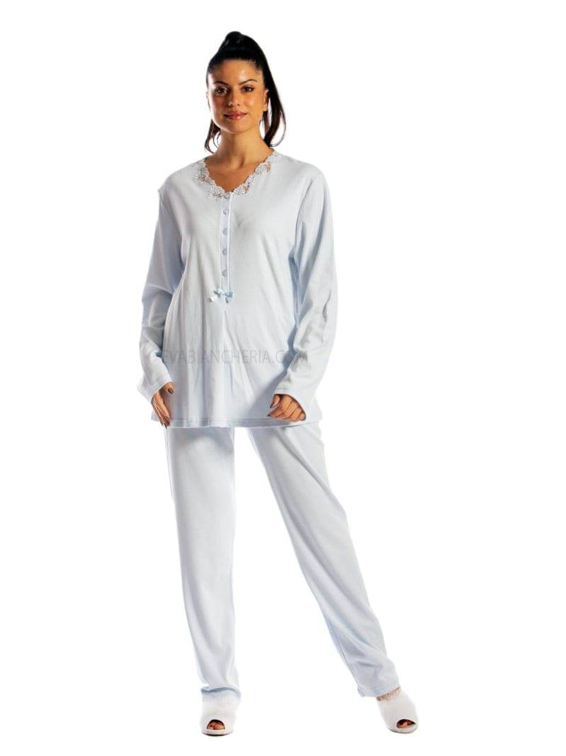 Pigiama Lungo Donna I21374 3B Prima Rosa - evabiancheria