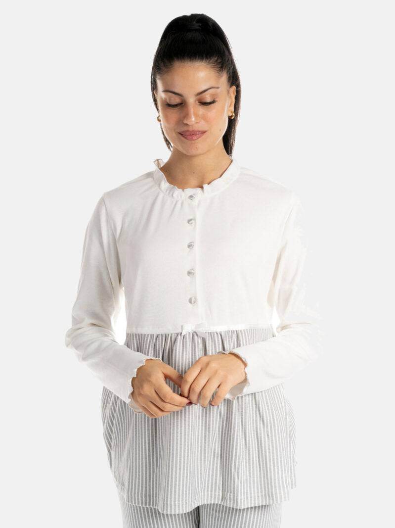 Pigiama Lungo Donna I21382 3 Prima Rosa - evabiancheria