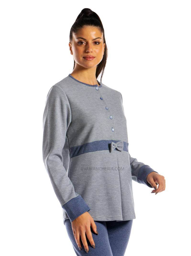 Pigiama Lungo Donna I21397 3 Prima Rosa - evabiancheria