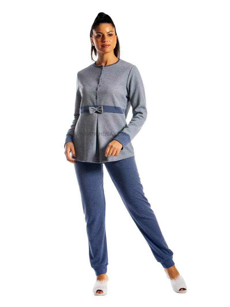 Pigiama Lungo Donna I21397 3 Prima Rosa - evabiancheria