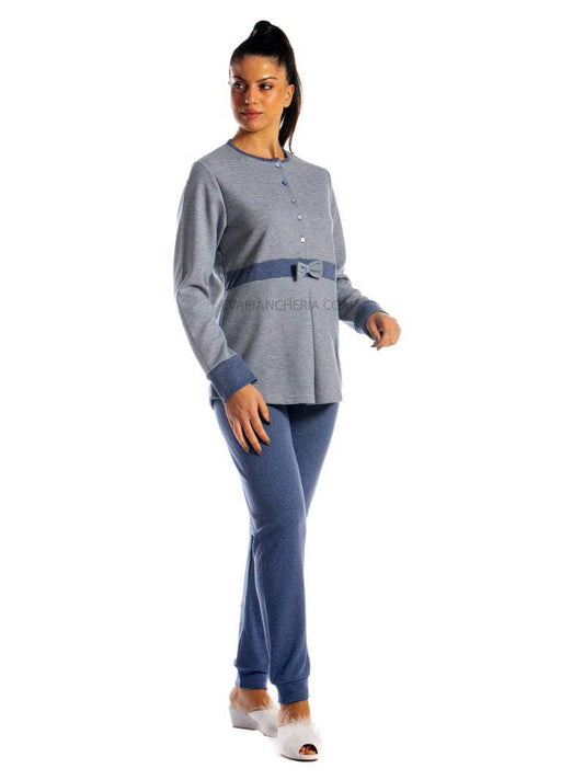 Pigiama Lungo Donna I21397 3 Prima Rosa - evabiancheria