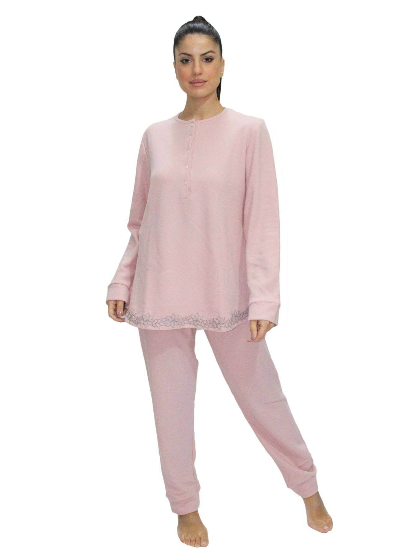 Pigiama Lungo Donna I22493 3 Prima Rosa - evabiancheria