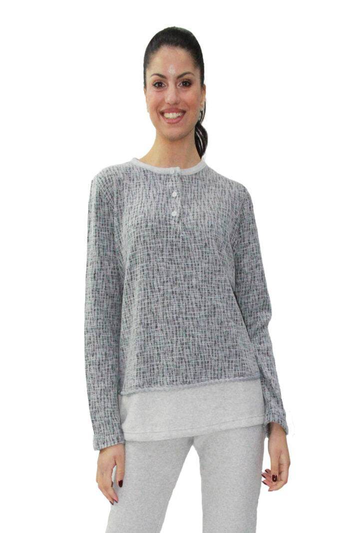 Pigiama Lungo Donna INTRECCIO Fida - evabiancheria