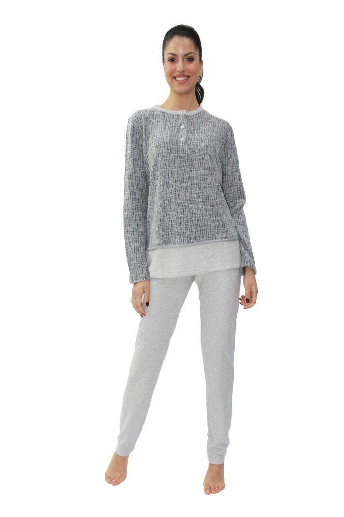 Pigiama Lungo Donna INTRECCIO Fida - evabiancheria