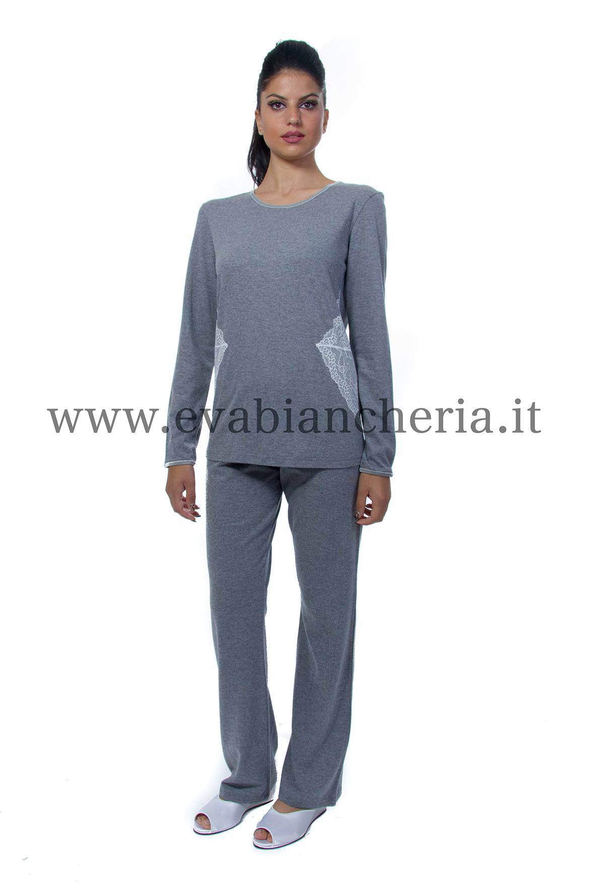 Pigiama Lungo Donna L6J7511 Luna di Seta - evabiancheria
