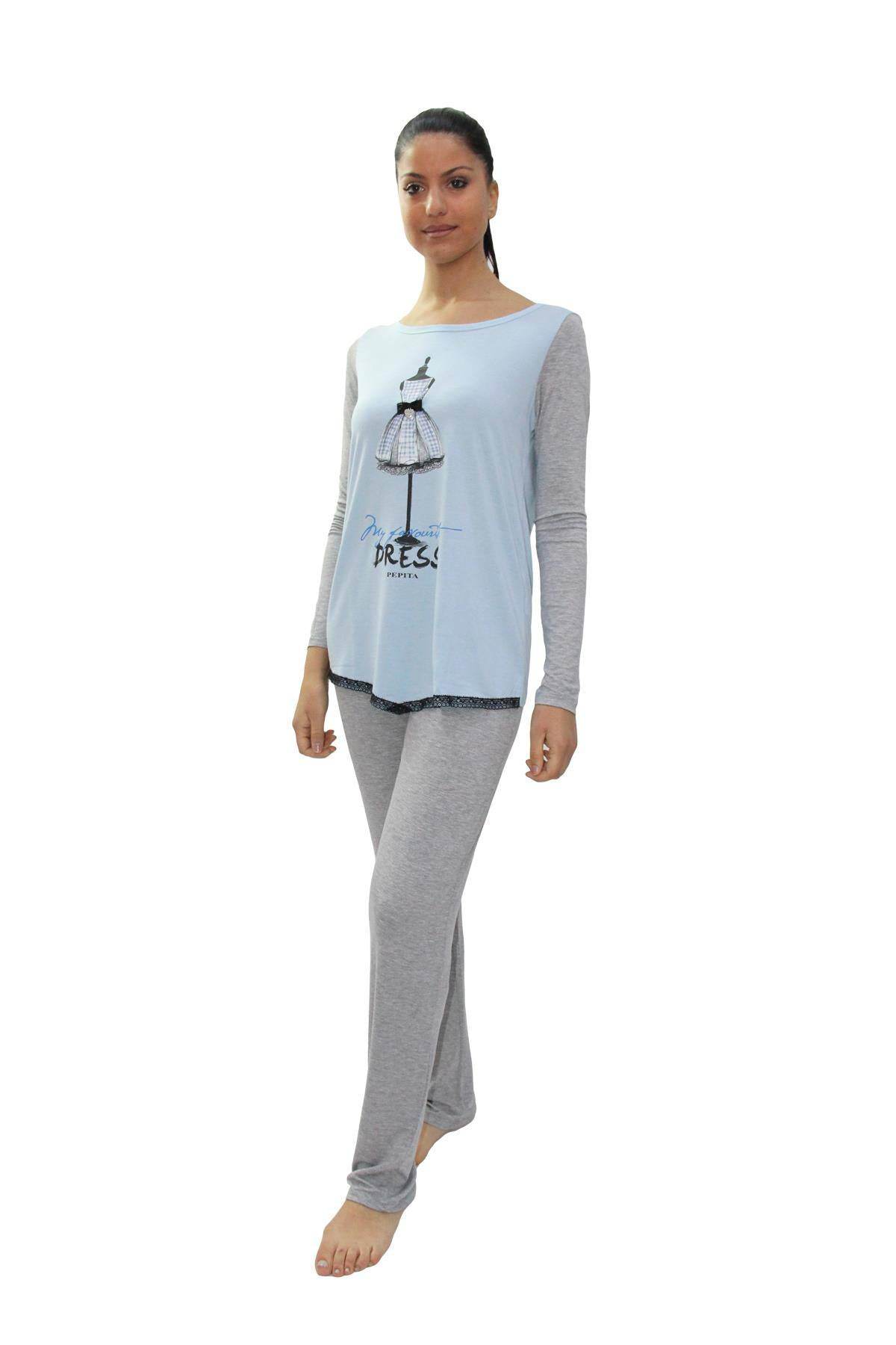 Pigiama Lungo Donna MARGARET 4604 Pepita - evabiancheria