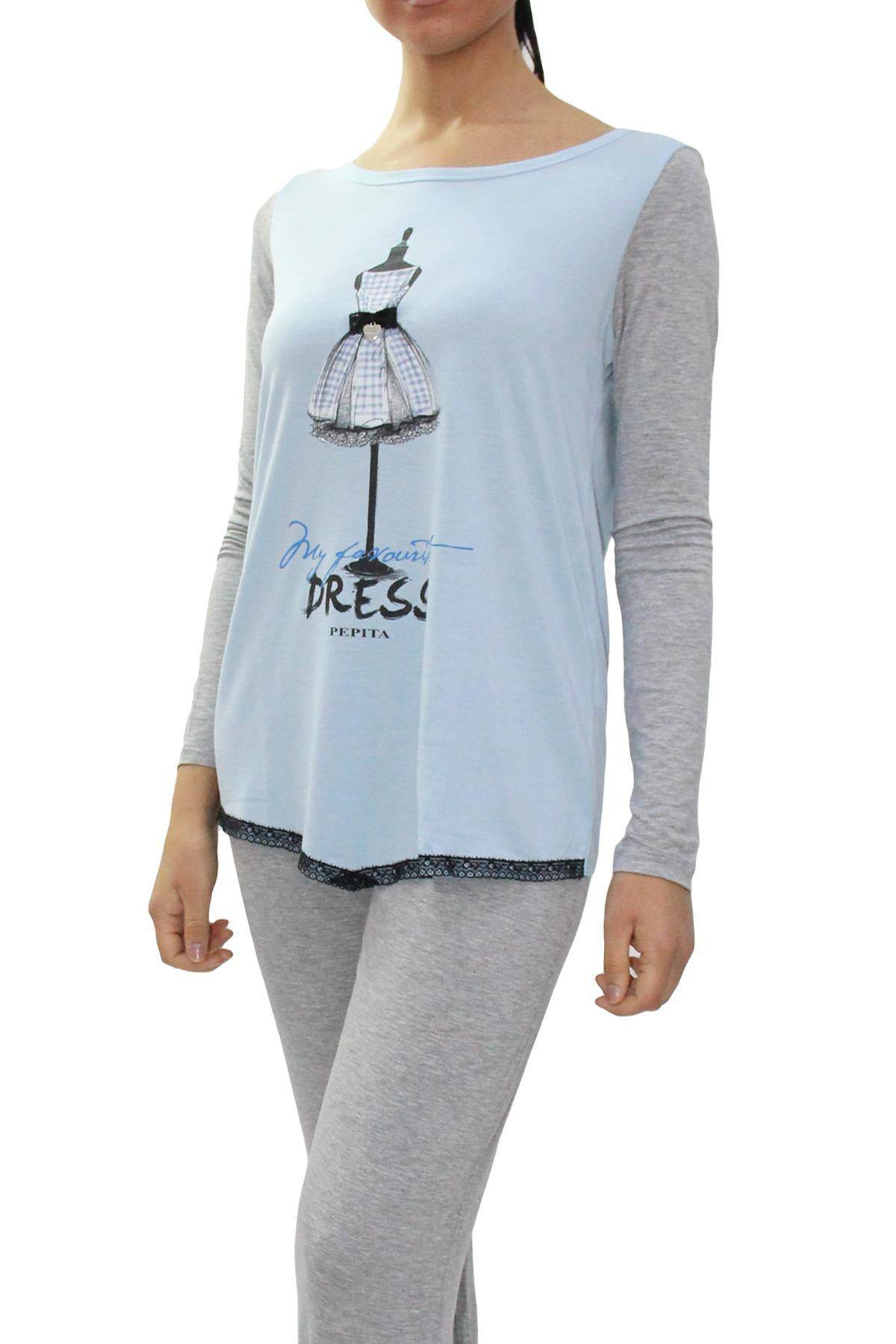 Pigiama Lungo Donna MARGARET 4604 Pepita - evabiancheria