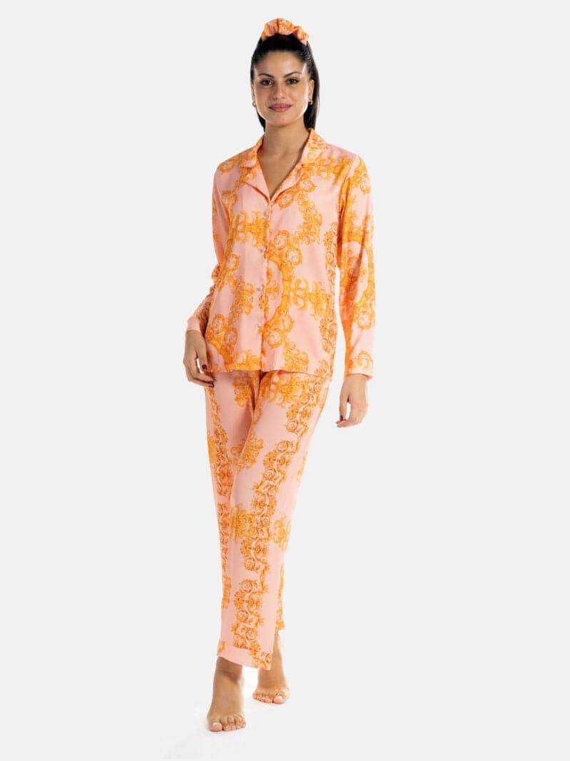 Pigiama Lungo Donna ORCHIDEA NEW VERSAC Filo D Angelo - evabiancheria