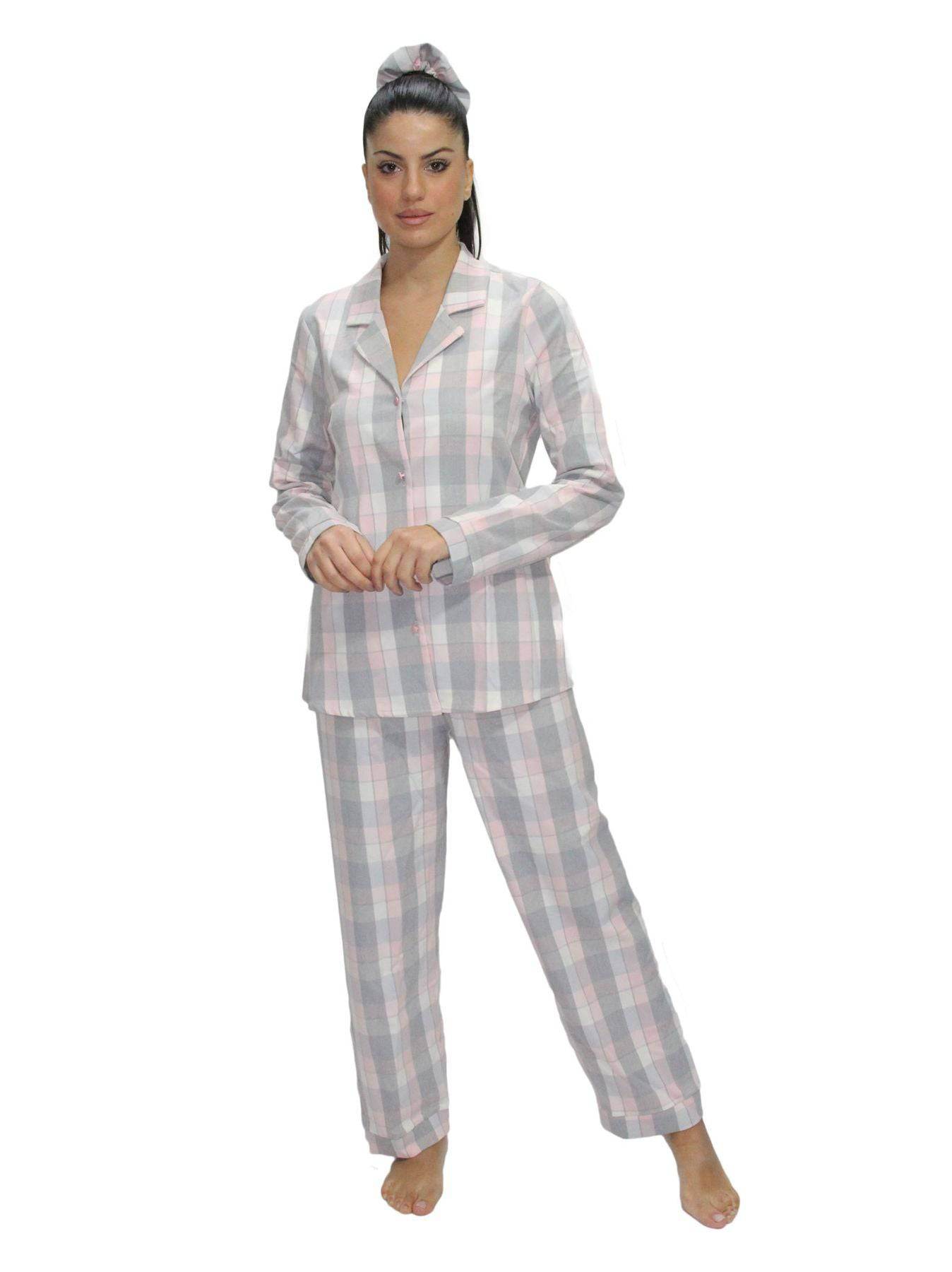 Pigiama Lungo Donna ORCHIDEA SCOZZESE Filo D Angelo - evabiancheria