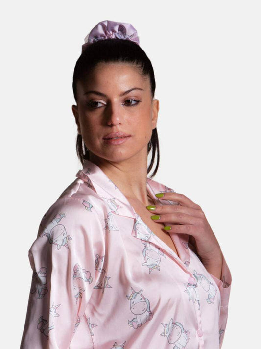 Pigiama Lungo Donna ORCHIDEA UNICORNO Filo D Angelo - evabiancheria