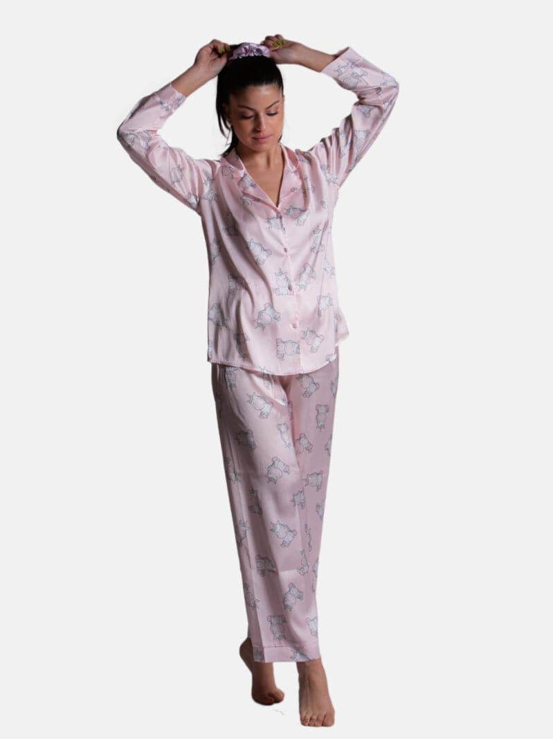 Pigiama Lungo Donna ORCHIDEA UNICORNO Filo D Angelo - evabiancheria