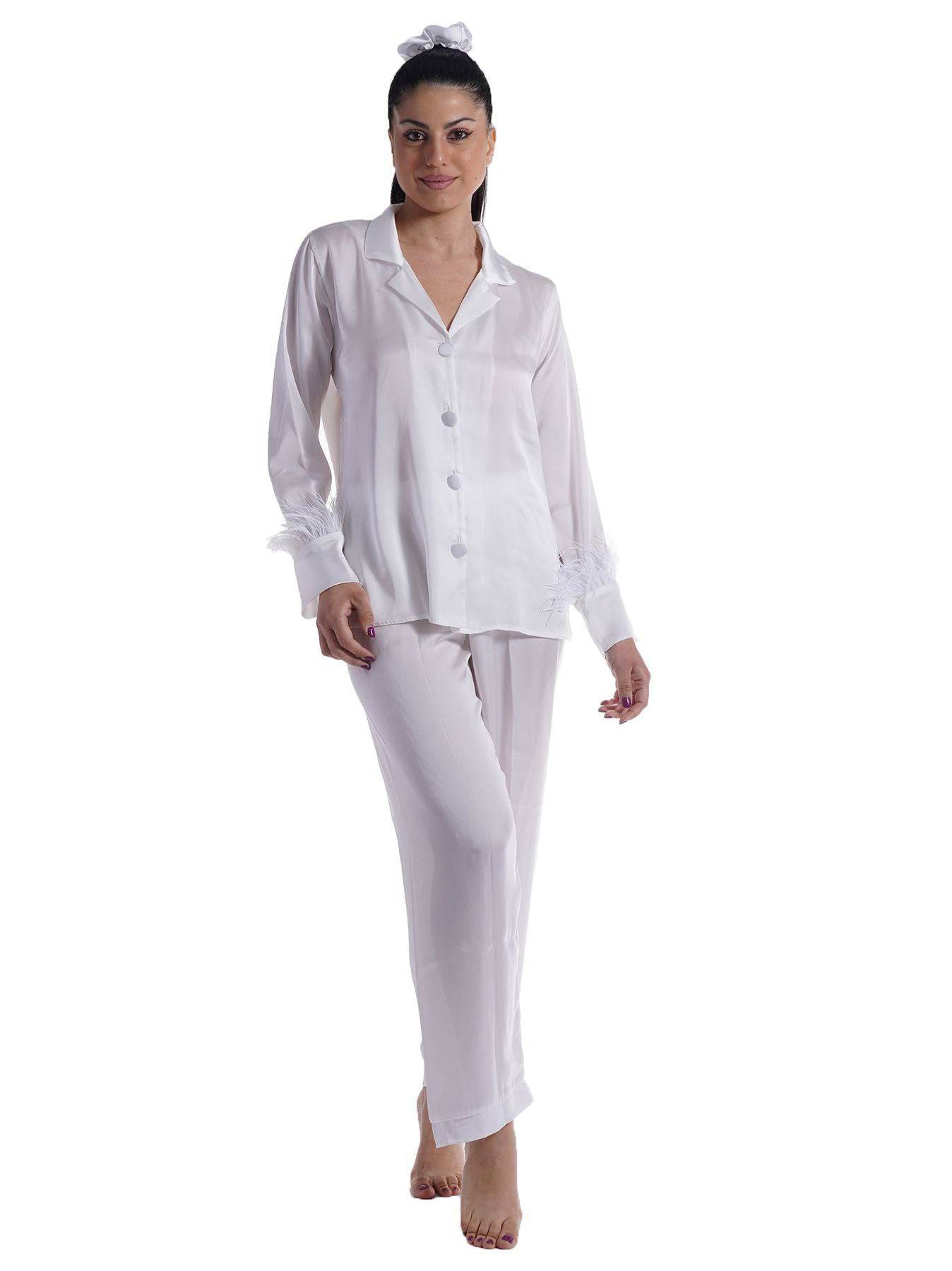 Pigiama Lungo Donna PLUME PIG Filo D Angelo - evabiancheria