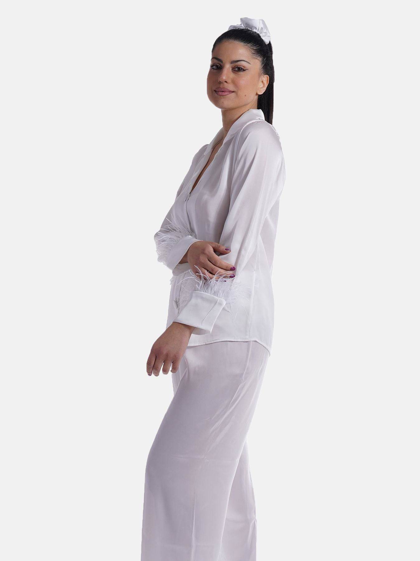 Pigiama Lungo Donna PLUME PIG Filo D Angelo - evabiancheria