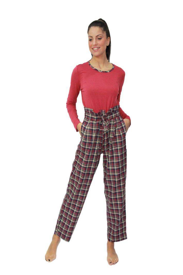 Pigiama Lungo Donna SIBILLA 6521 Pepita - evabiancheria