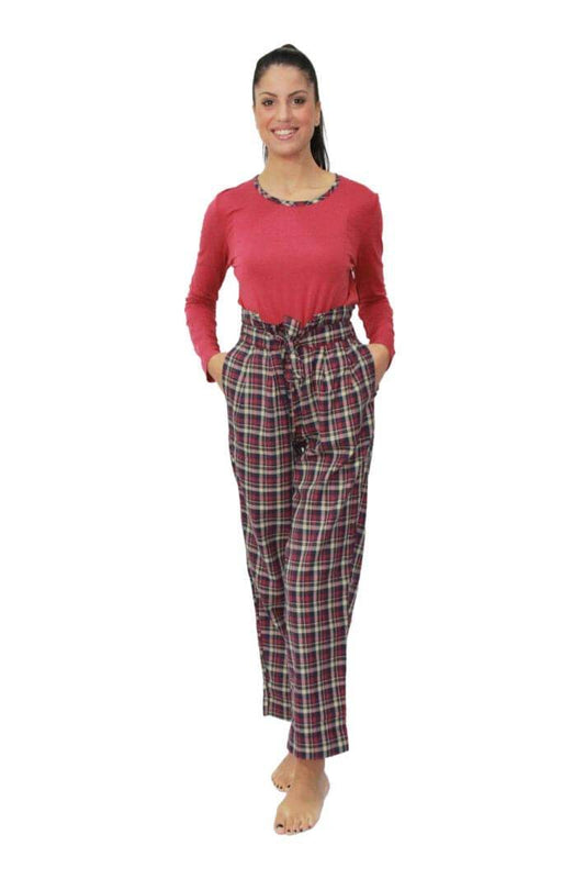 Pigiama Lungo Donna SIBILLA 6521 Pepita - evabiancheria